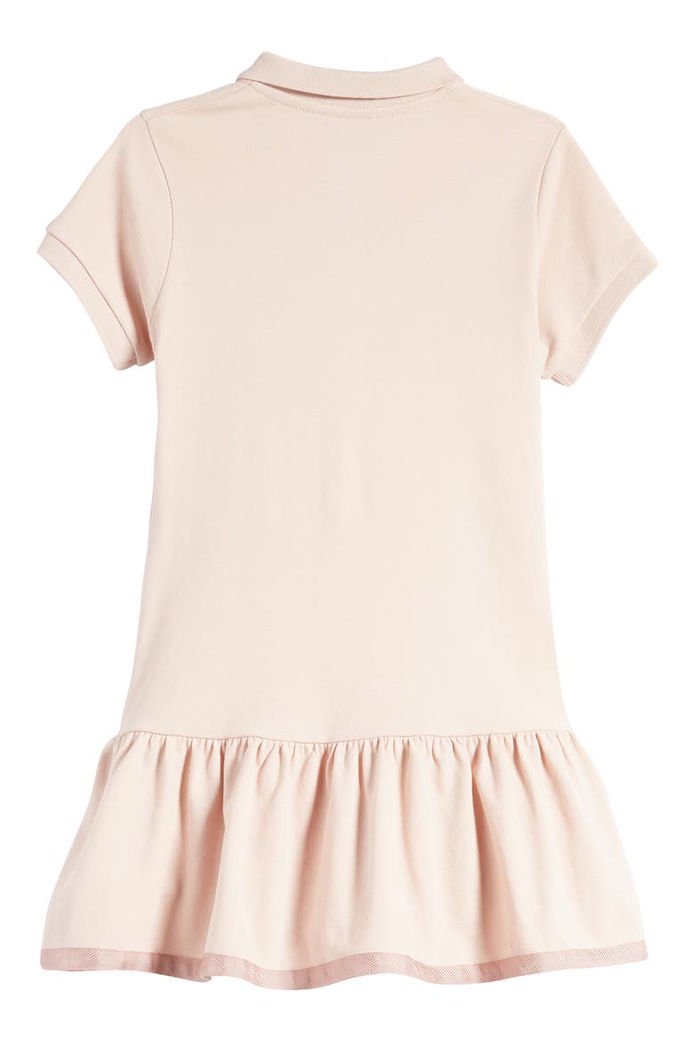 Kids' Flounce Hem Stretch Cotton Polo Dress, Alternate, color, PINK