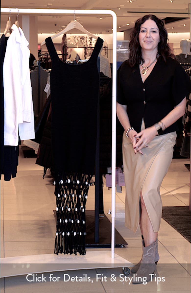 Nastia Shell Embellished Cotton Blend Cover-Up Dress, sales video thumbnail