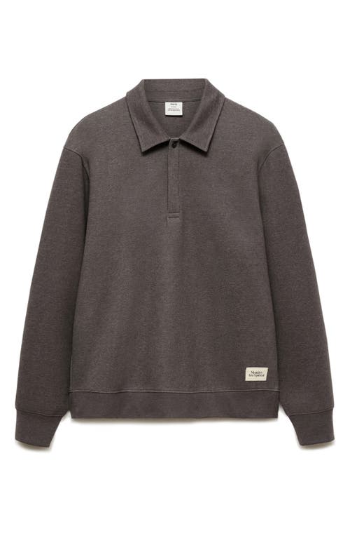 Mango Regular Fit Polo Sweatshirt In Medium Heather Grey