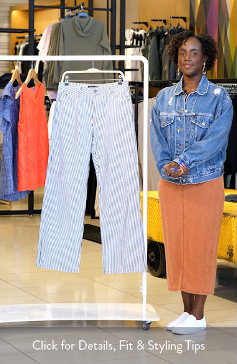 Top Model Stripe Low Rise Baggy Jeans, sales video thumbnail