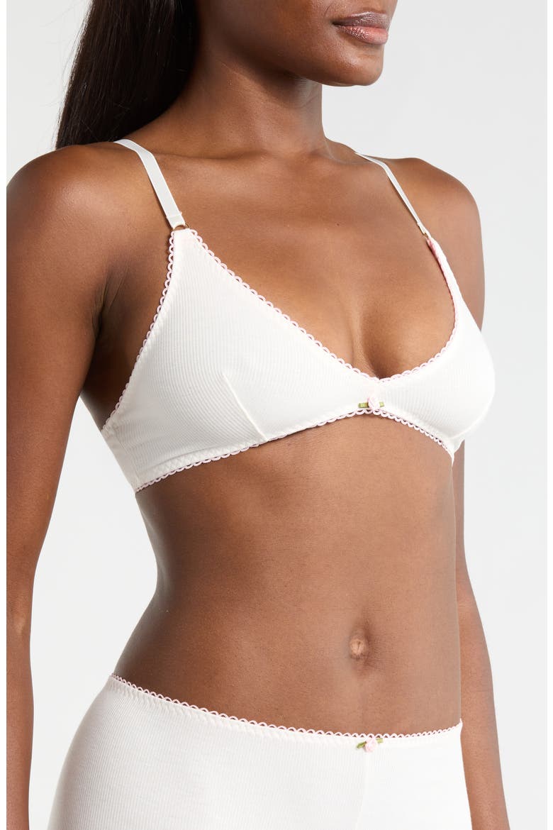 Rib Bralette, Alternate, color, WHITE