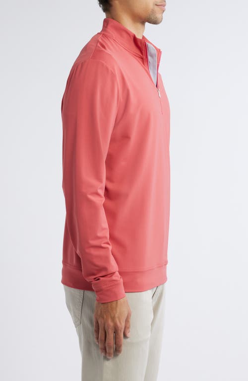 Johnnie-o Motion Performance Quarter Zip In Rouge