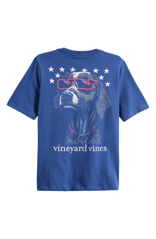 VINEYARD VINES VINEYARD VINES KIDS' AMERICANA DOGS COTTON GRAPHIC POCKET T-SHIRT