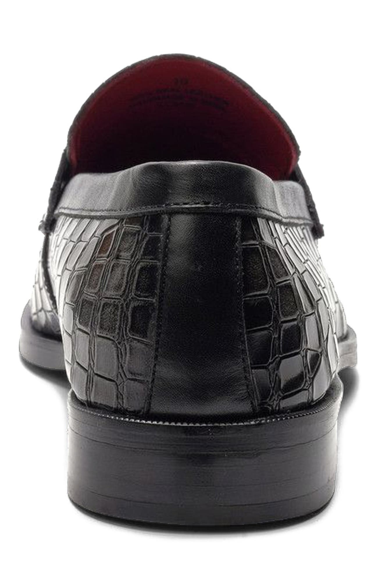 CARLOS SANTANA Nocturne Penny Loafer, Alternate, color, Grey Croco Print