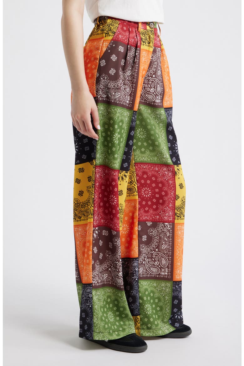 Never Taking These Off Colorblock Bandana Wide Leg Pants, Alternate, color, MULTICOLOR BANDANA