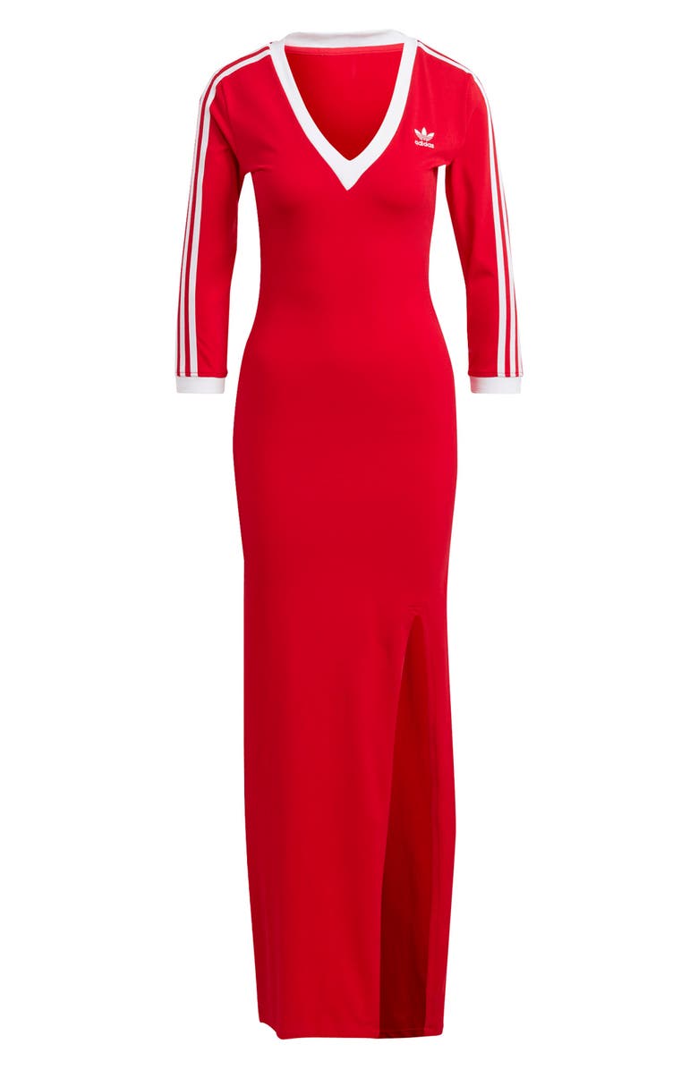 adidas Adicolor Classics 3-Stripes Maxi Dress, Alternate, color, Better Scarlet