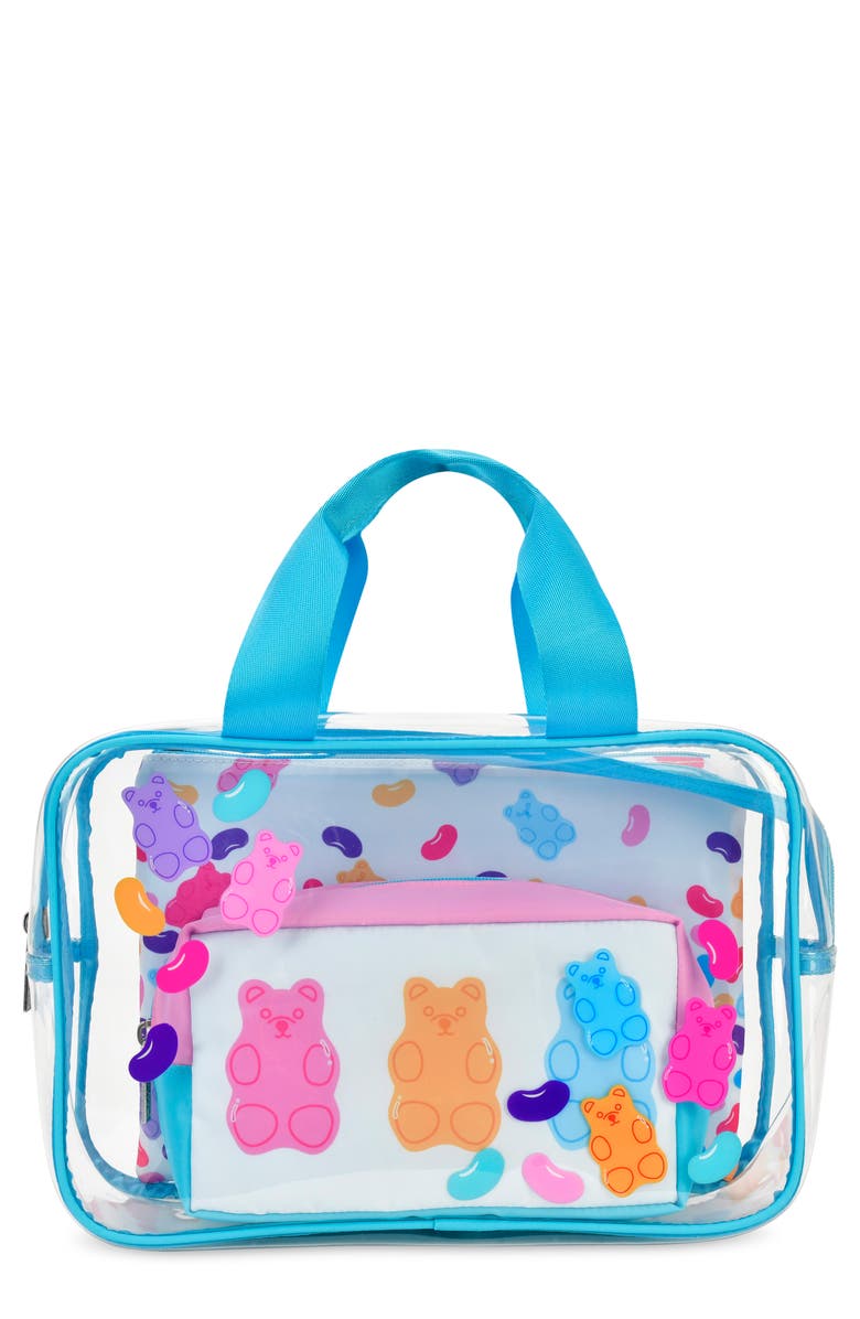 Iscream Kids' Jelly Bears Cosmetic Bag Trio, Main, color, Multi Blue