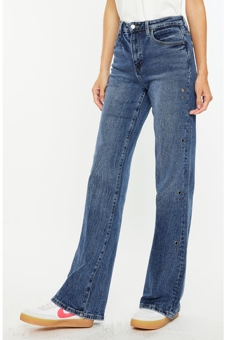Hailey High Rise 90's Flare Jeans, Alternate, color, Dark Wash
