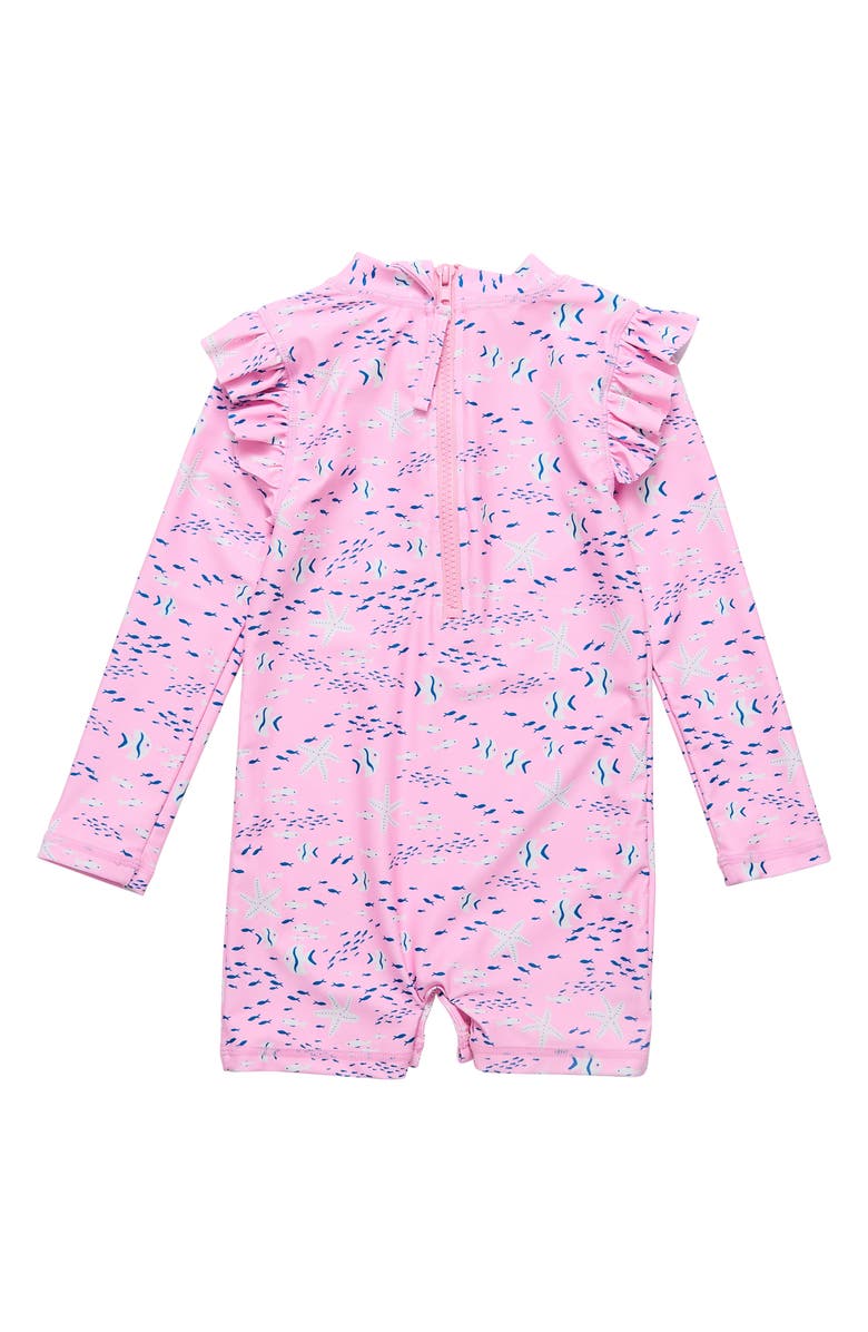 Snapper Rock Pink Sea Long Sleeve Sun Romper, Alternate, color, 