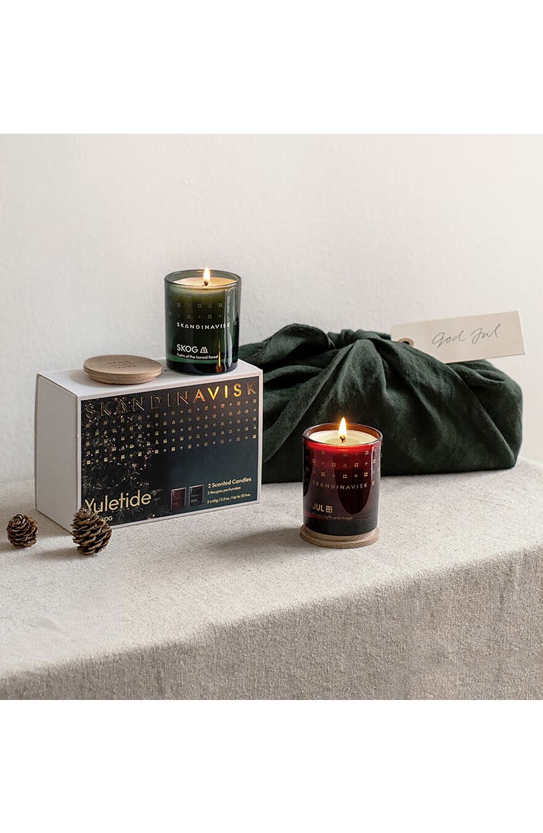 SKANDINAVISK Yuletide Scented Candle Giftset 65g x 2, Alternate, color, Red