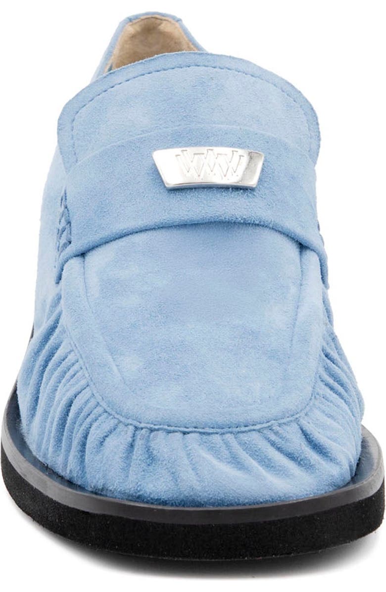 Valentina Rangoni Cortina Block Heel Loafer, Alternate, color, Light Blue