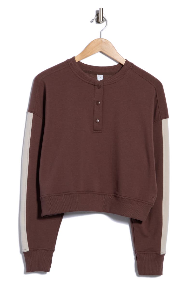 Cloud Plush Henley Sweatshirt, Alternate, color, SHOPPING BAG/ NACREOUS CLOUDS