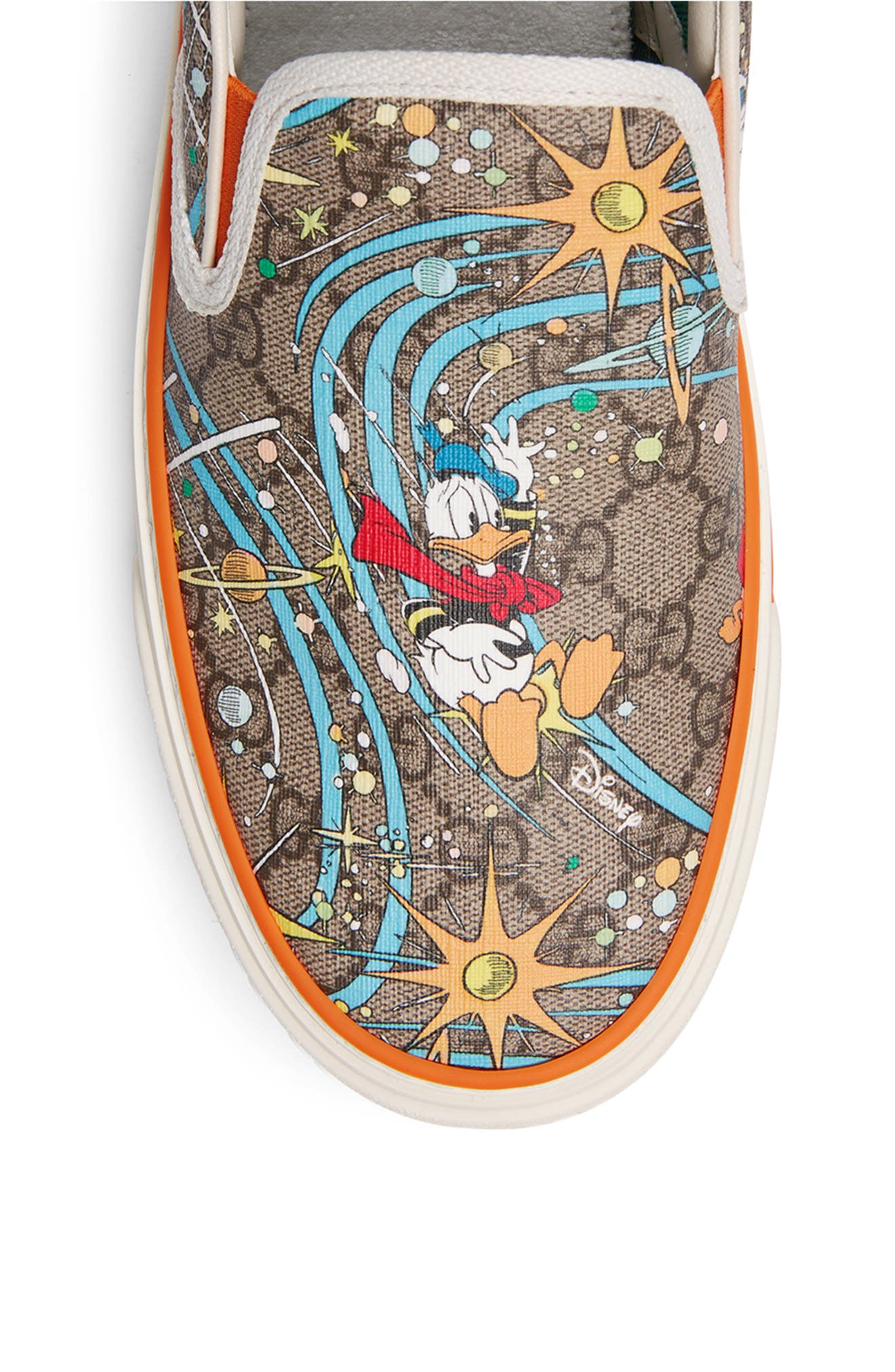 Gucci x Disney Tennis 1977 Donald Duck Slip-On Sneaker, Alternate, color, 