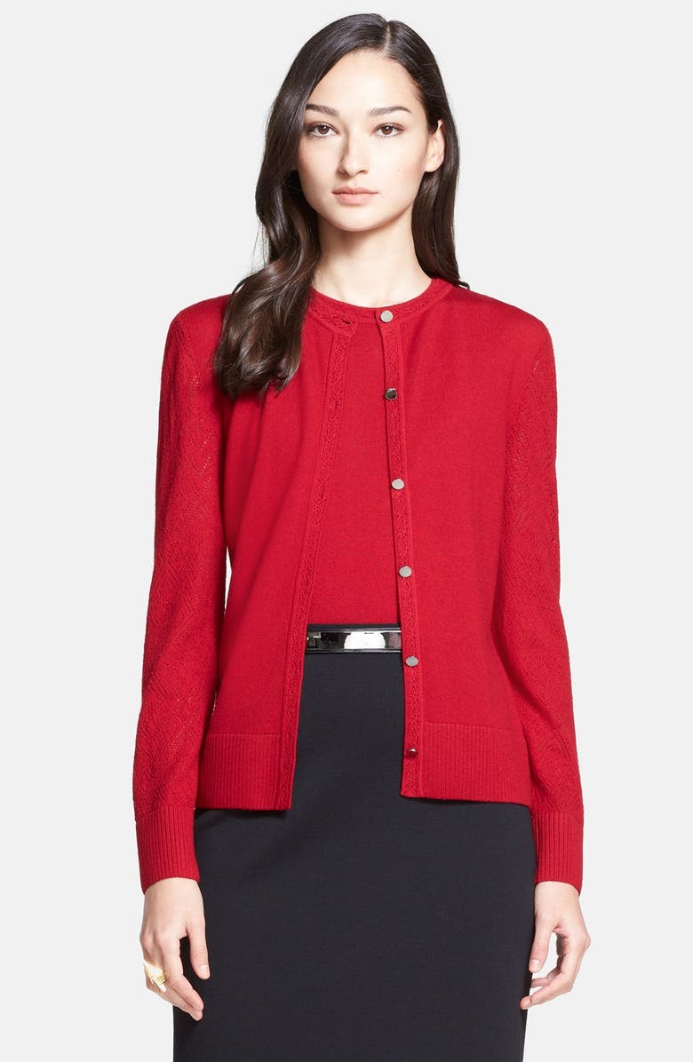 St. John Collection Wool Jersey Cardigan, Main, color, 