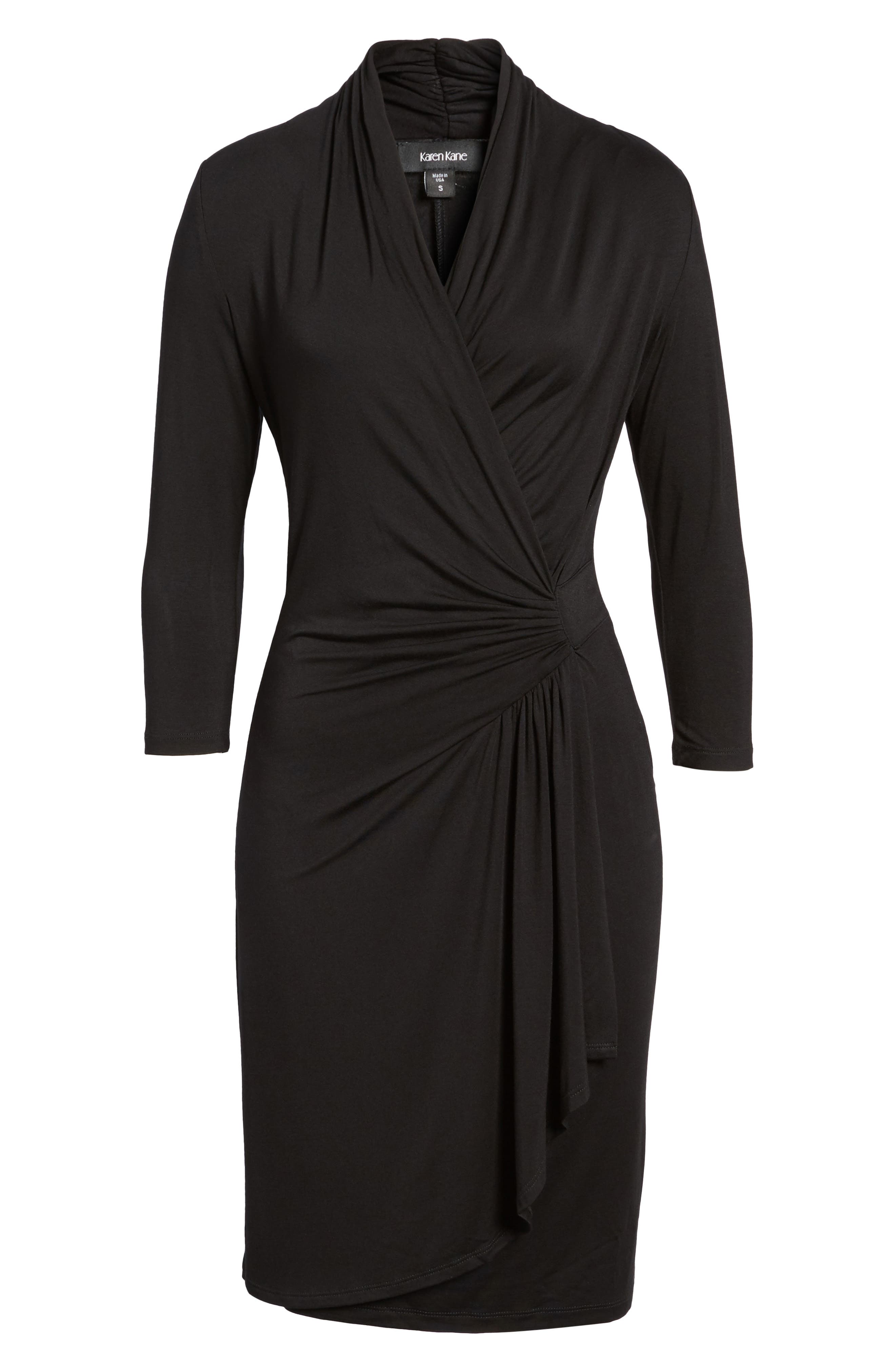 kegan faux wrap brushed knit dress Kegan Faux Wrap Brushed Knit Dress