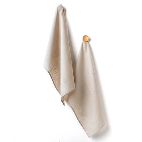 Linen Kitchen Towels Set of 2, 17 x 26" - Kitchen Linen