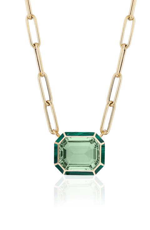 Melange Emerald Cut Pendant Necklace