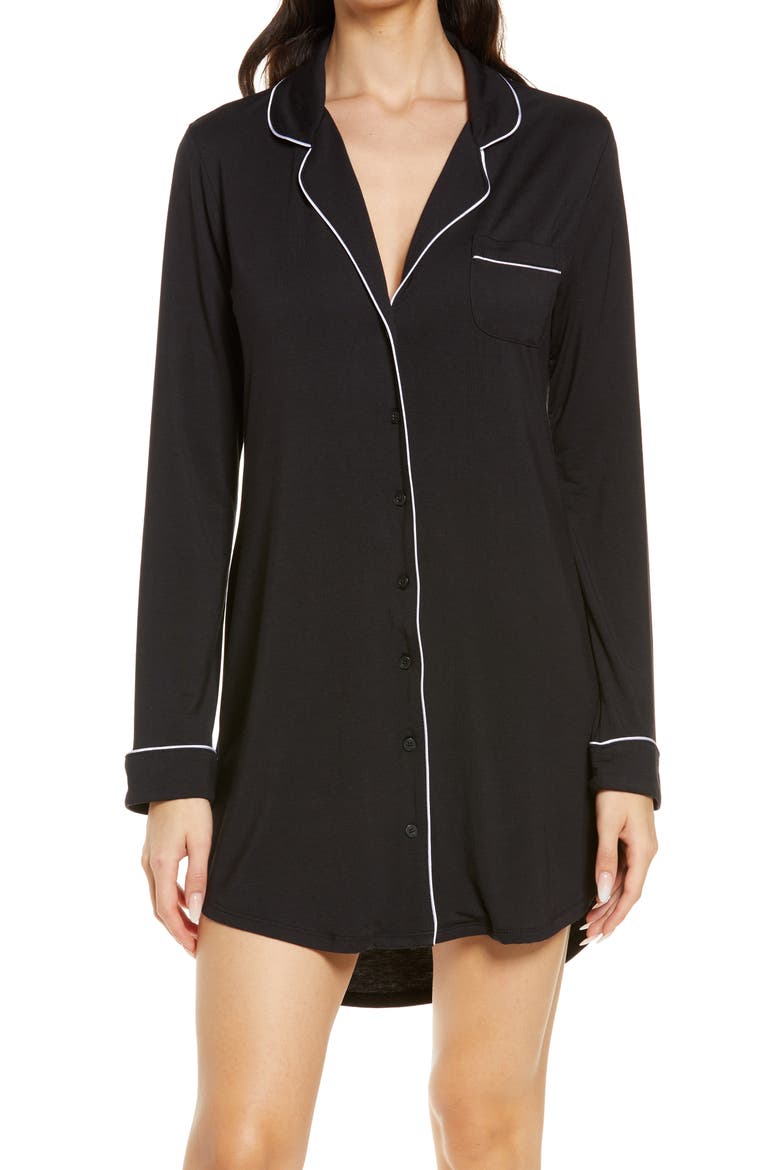 Moonlight Eco Nightshirt, Main, color, BLACK