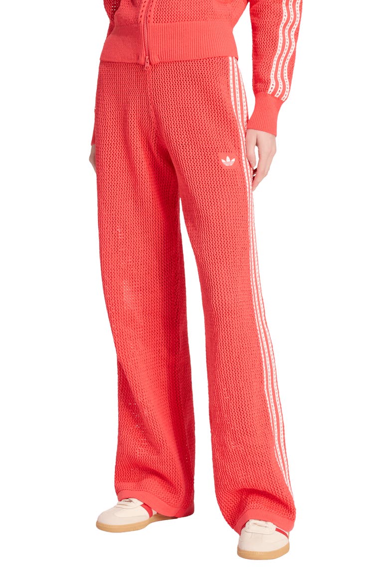 Firebird Open Knit Track Pants, Main, color, SEMI LUCID RED