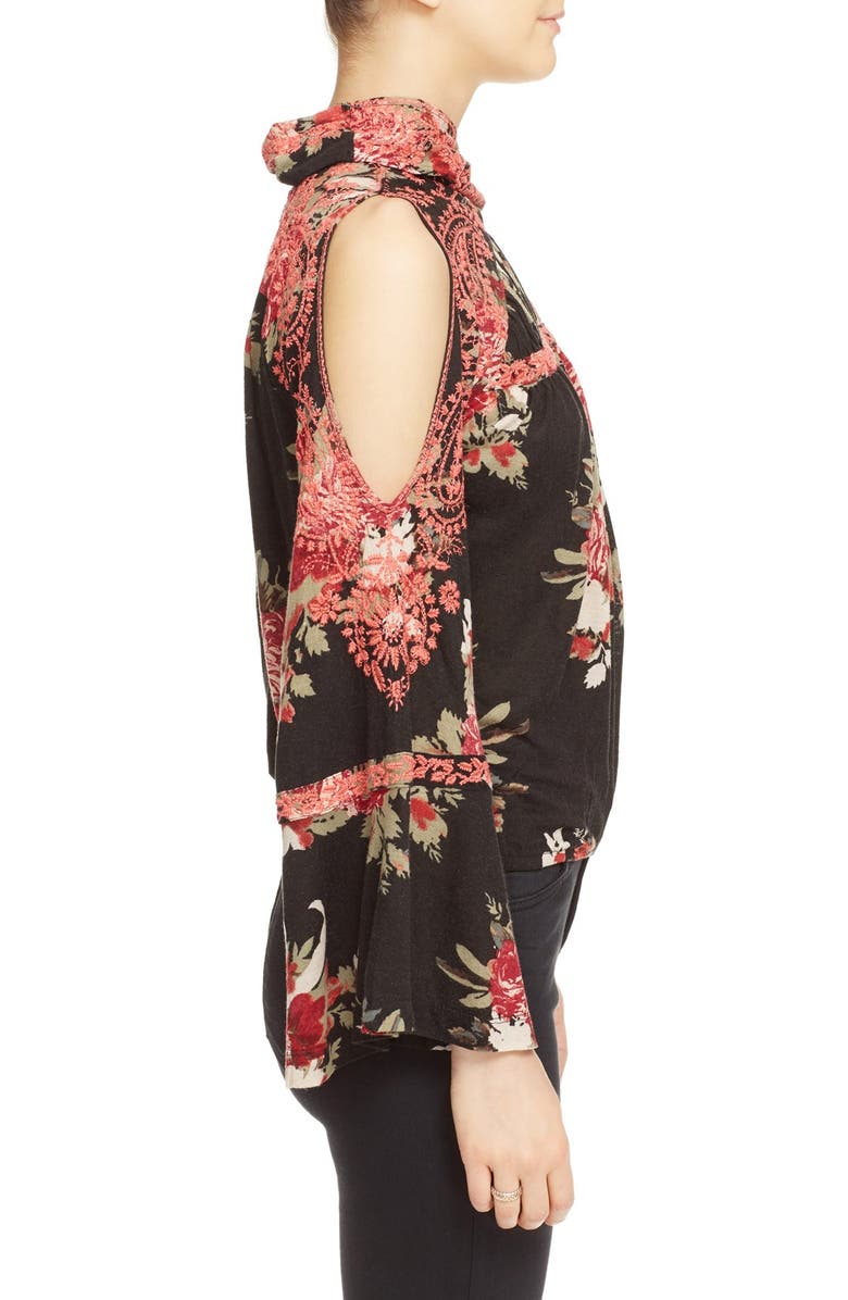 Free People 'Bainbridge' Embroidered Cold Shoulder Top, Alternate, color, 