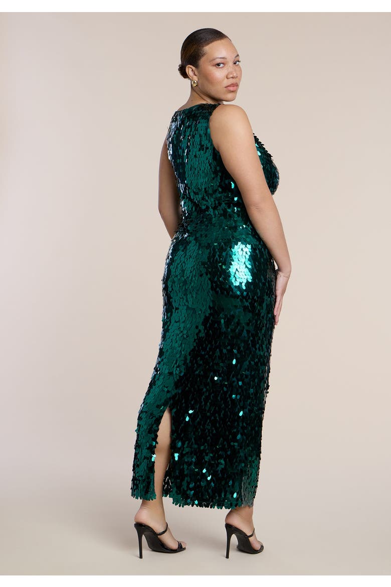 Textured Sequin Maxi Dress, Alternate, color, FOREST BIOME