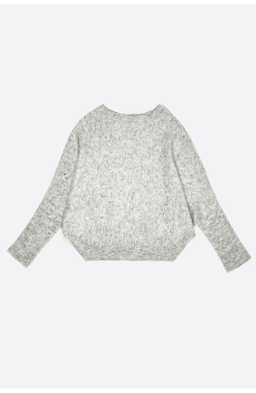 Bimba Y Lola Rhinestone Wool Batwing Sleeve Sweater In Gray