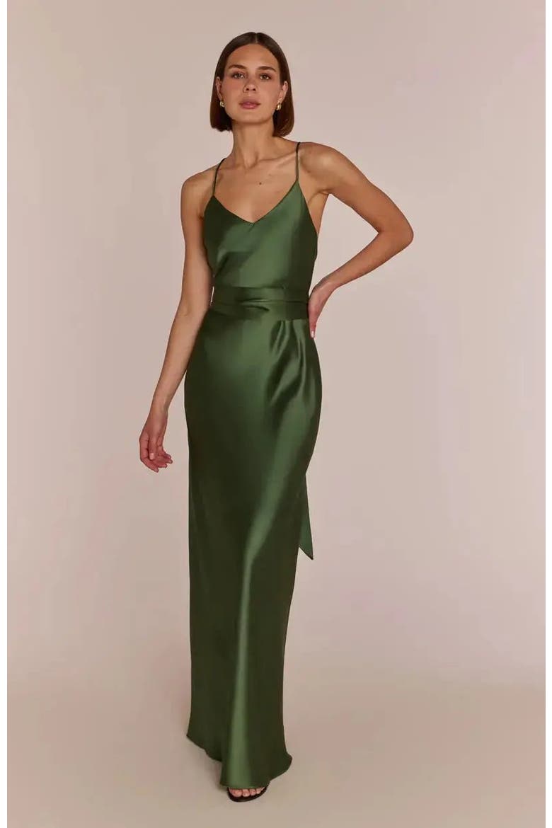 brooklyn dress in olive green satin product info and reviews Olive Green Satin Bridesmaid Dress Brooklyn