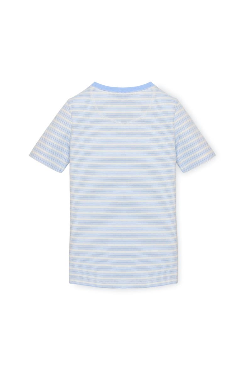 Kids' Organic Short Sleeve Henley Tee, Alternate, color, Classic Blue Ticking Stripe