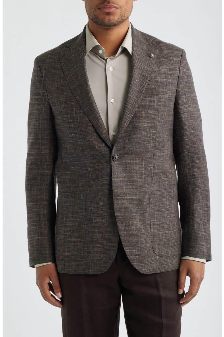 Hampton Brown Slub Wool Blend Sport Coat, Alternate, color, BROWN