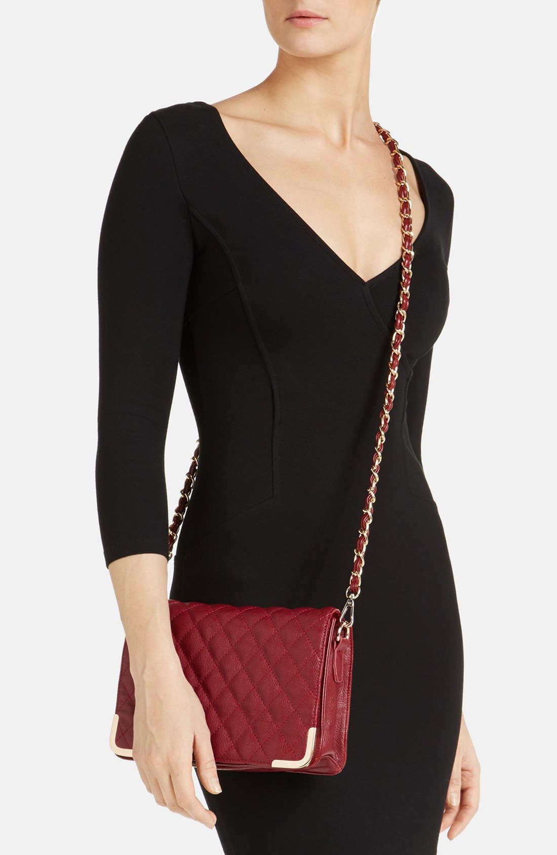 Quilted Crossbody Bag, Alternate, color, OXBLOOD