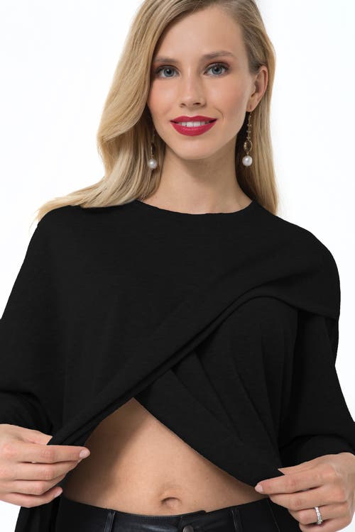 Accouchée Let Loose Crossover Long Sleeve Maternity Nursing Knit Top