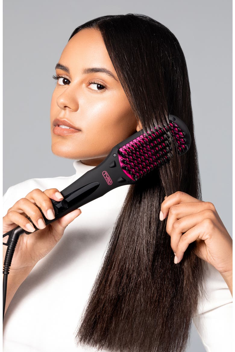 iONIC Hair Straightener Brush, Alternate, color, BLACK
