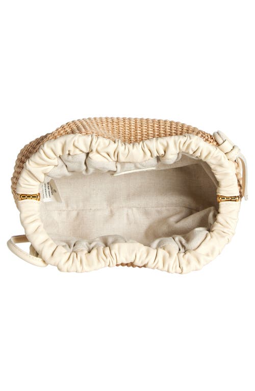 Mansur Gavriel Mini Cloud Woven Raffia Clutch In Natural/jasmine
