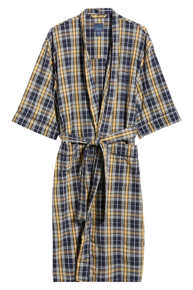 Sun Daze Plaid Robe, Alternate, color, SUNNY BLUE