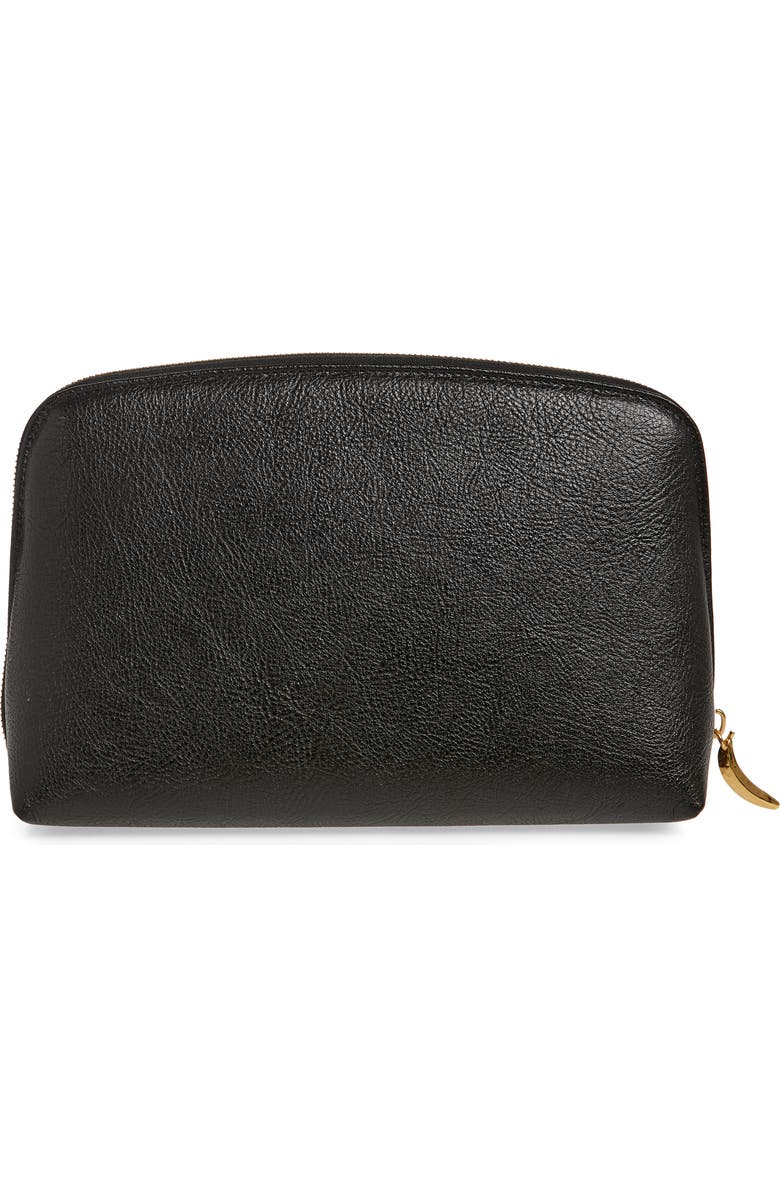 Chloé Banana Leather Zip Cosmetics Pouch, Alternate, color,