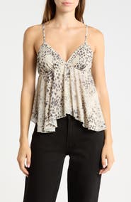 Madden Girl Plunge Neck Sharkbite Hem Camisole