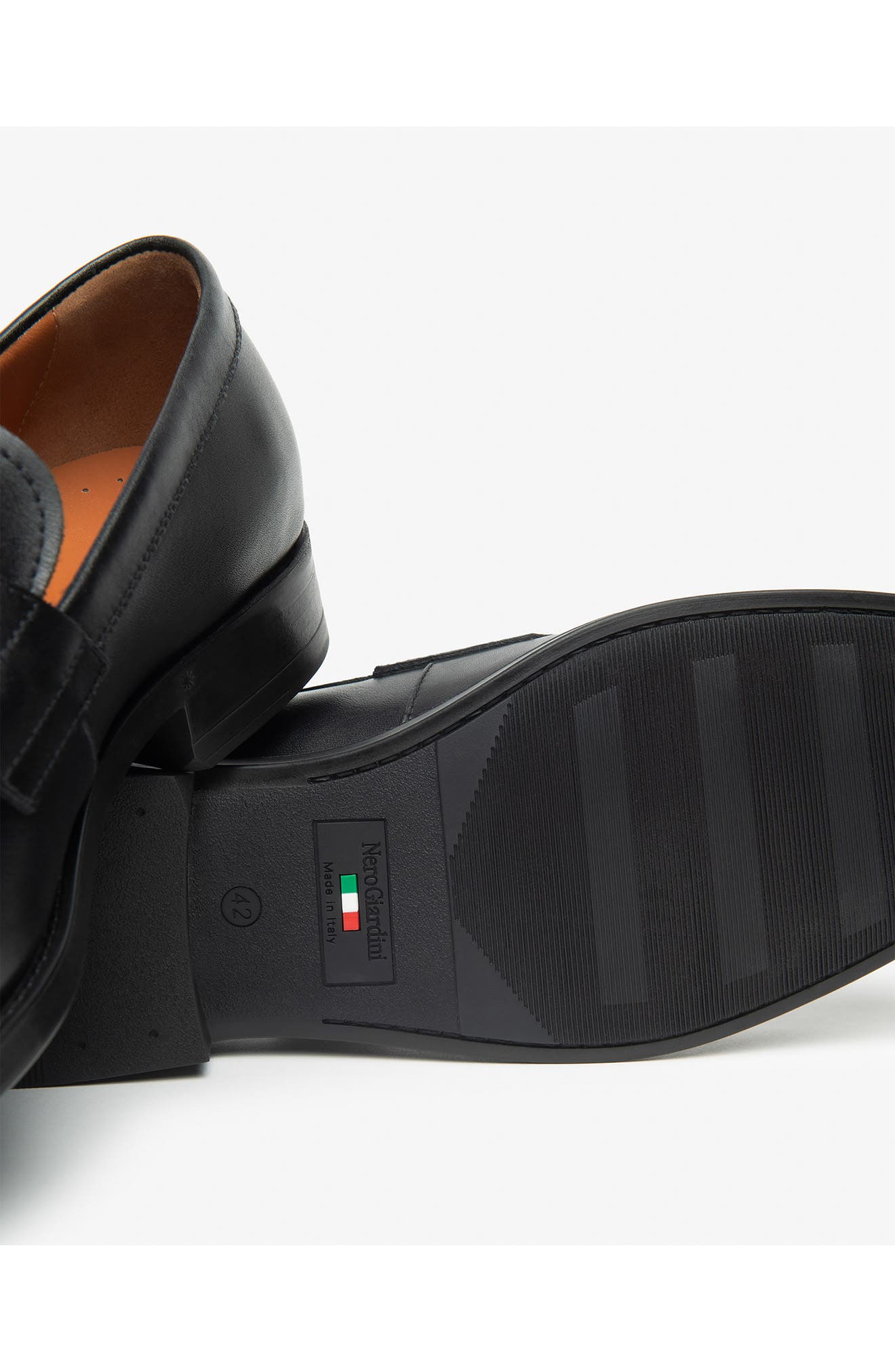 NeroGiardini Leather Penny Loafer, Alternate, color, Black