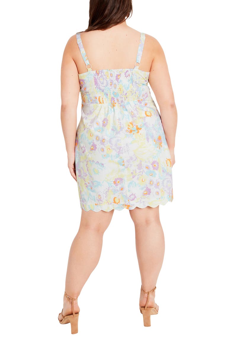 Skyla Print Scallop Minidress, Alternate, color, SOFTLY BLUE