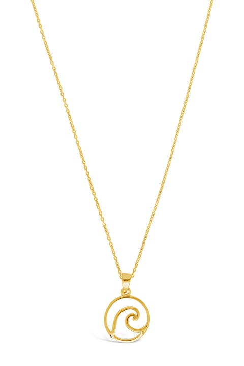 Open Circle Wave Pendant Necklace