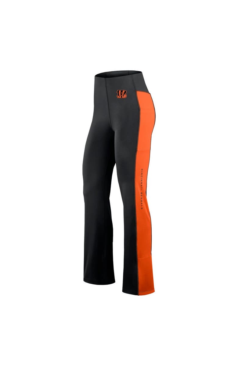 Fanatics Signature Women's Fanatics Signature Black Cincinnati Bengals Studio Fitted Flared Leggings, Alternate, color,