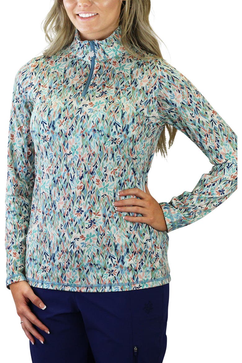 Quarter Zip Vented Sun Shirt, Main, color, Painted Eden