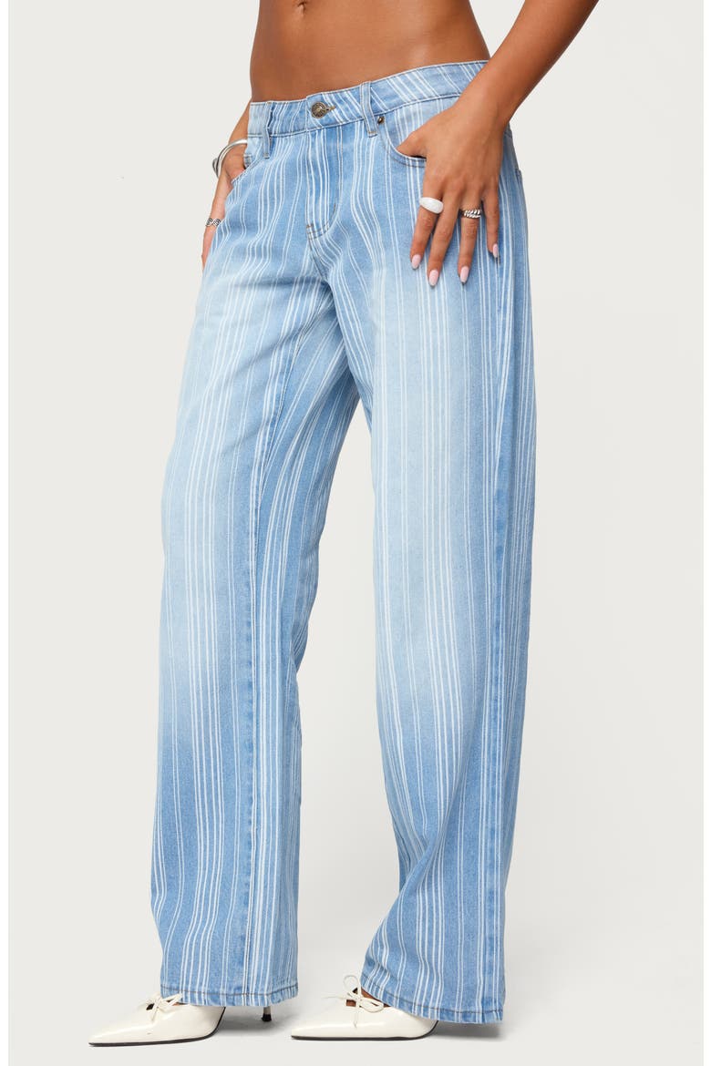 Tera Stripe Low Rise Jeans, Alternate, color, BLUE-WASHED