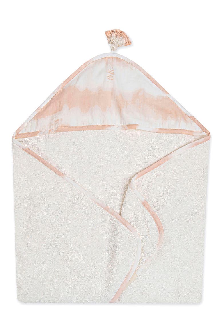 Hooded Cotton Baby Towel, Alternate, color, PINK/ WHITE