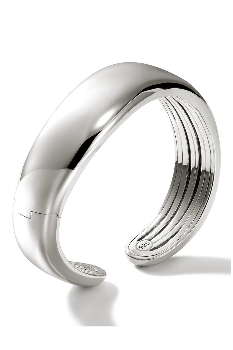 Surf Hinged Cuff Bracelet, Alternate, color, SILVER