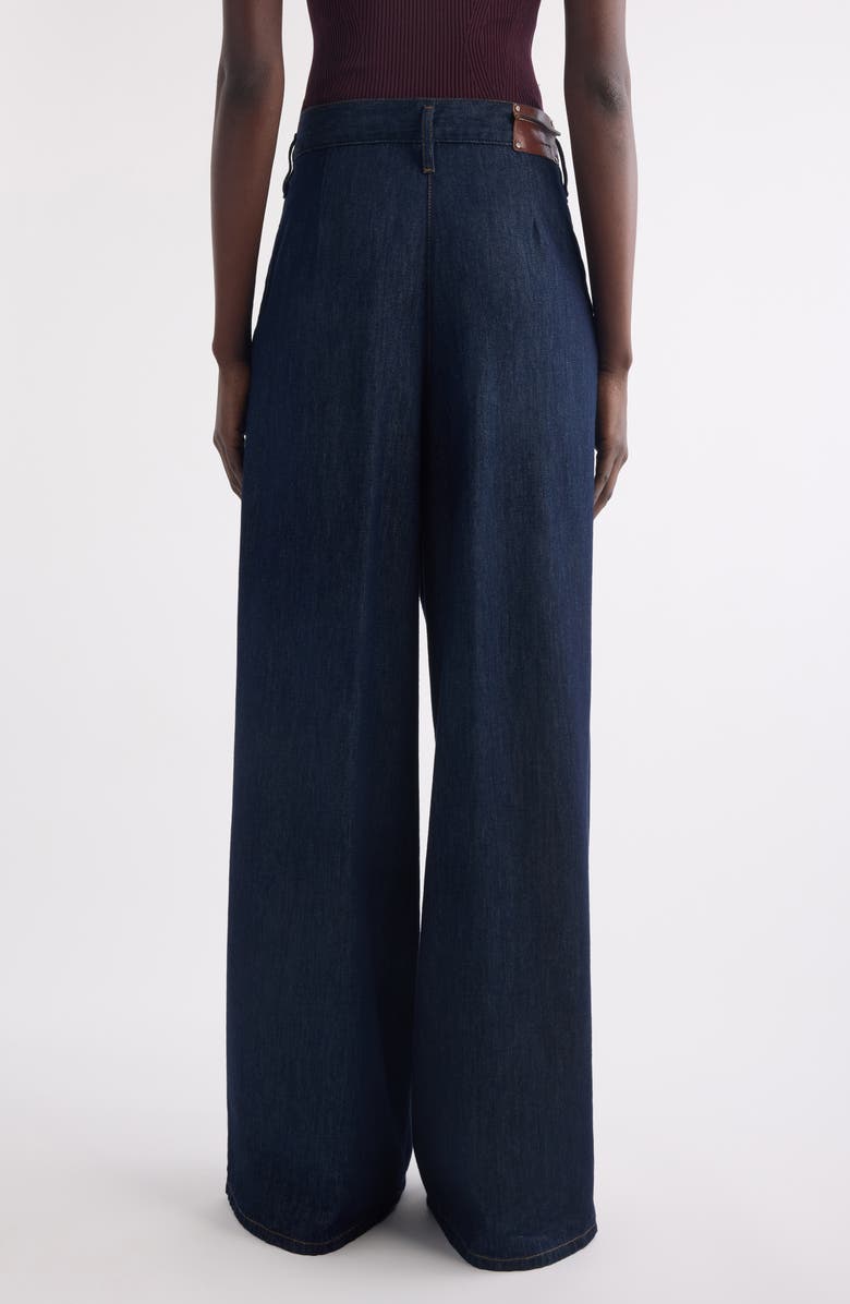 Dries Van Noten Pamplona Pleated Denim Pants, Alternate, color, Indigo