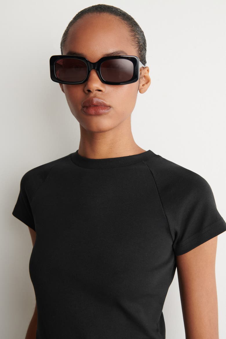 Slim Cotton T-shirt, Alternate, color, BLACK