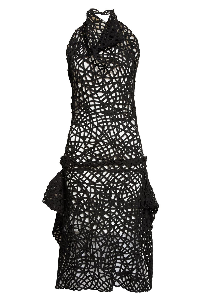Webbed Sleeveless Dress, Alternate, color, BLACK