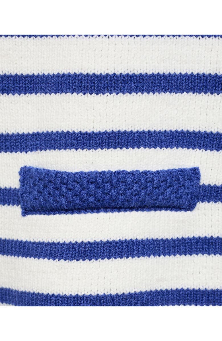 MANGO Stripe Cotton Blend Cardigan, Alternate, color, Blue