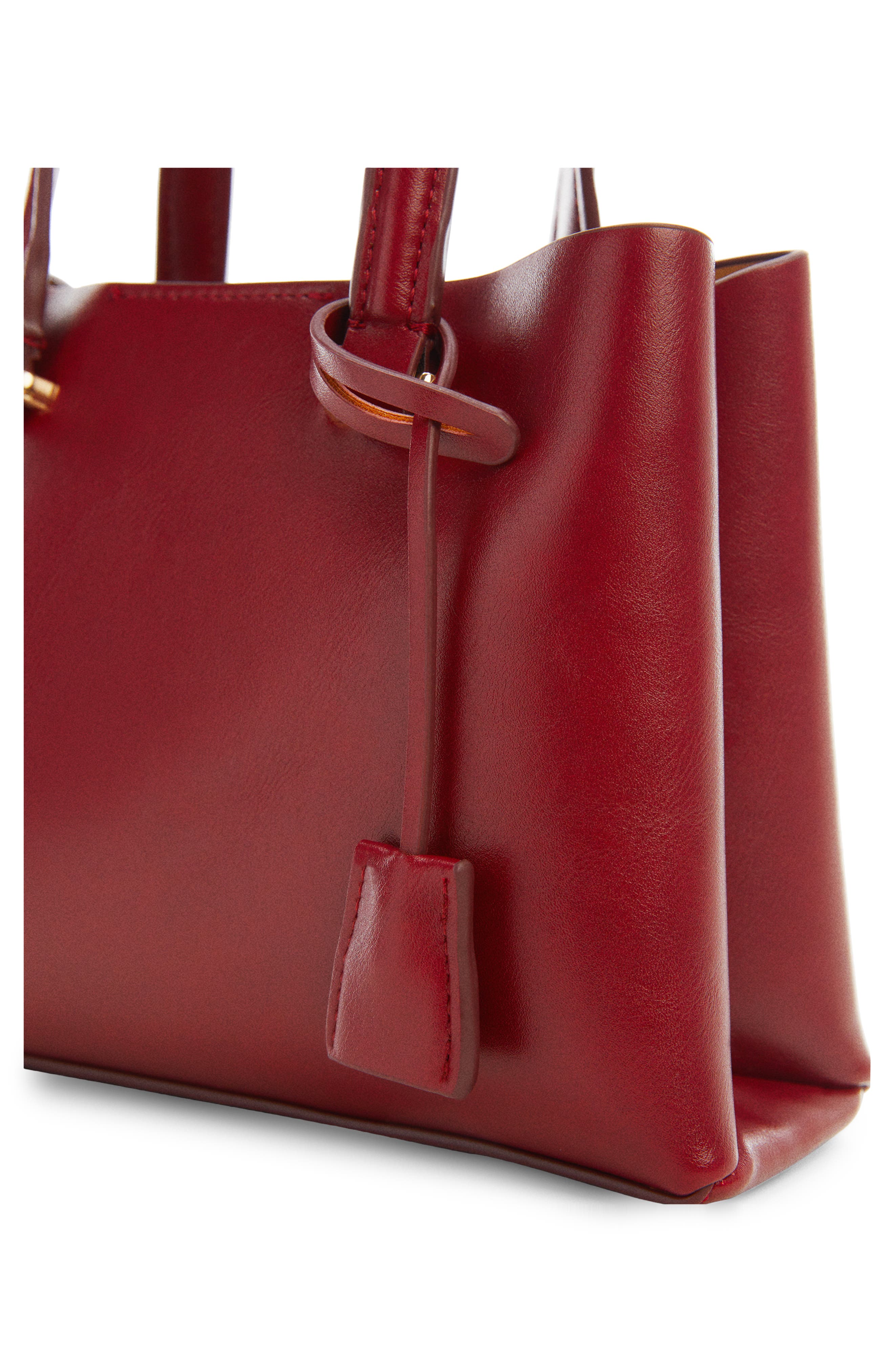 MANGO Double Compartment Faux Leather Convertible Crossbody Bag, Alternate, color, 