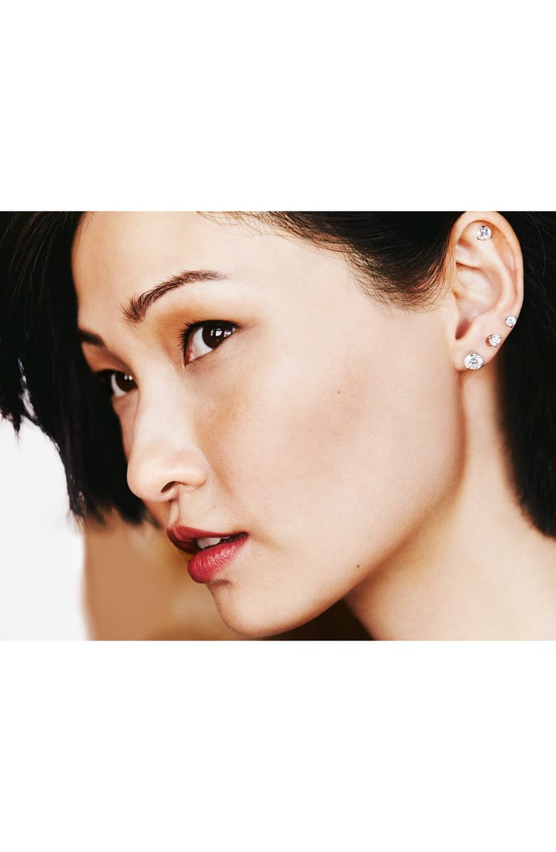 Nordstrom Precious Metal Plated 0.50ct tw and 2ct tw Cubic Zirconia Stud Earrings, Alternate, color, 